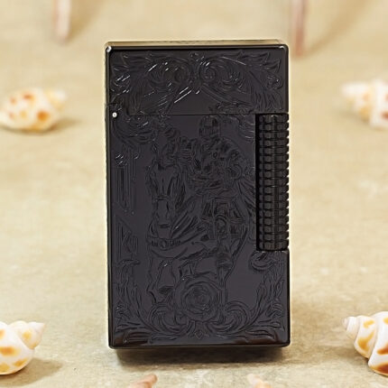 Karl Wieden Black Rose Knight petrol lighter KW-T0250B front view
