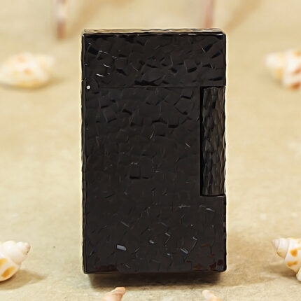 Karl Wieden Black Crushed-Ice petrol lighter KW-T0274B front view