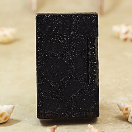 Karl Wieden Black Auspicious Symbols petrol lighter KW-T0293C front view