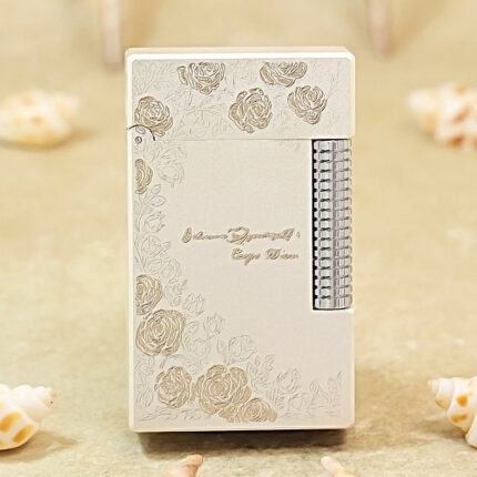 Karl Wieden Rose Romance petrol lighter KW-T0298 front view with engraved rose motif