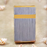 Karl Wieden Brushed Silver and Gold petrol lighter KW-T02C rear view