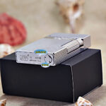 Karl Wieden Silver Wheat-Ear Pattern petrol lighter KW-T02E base detail