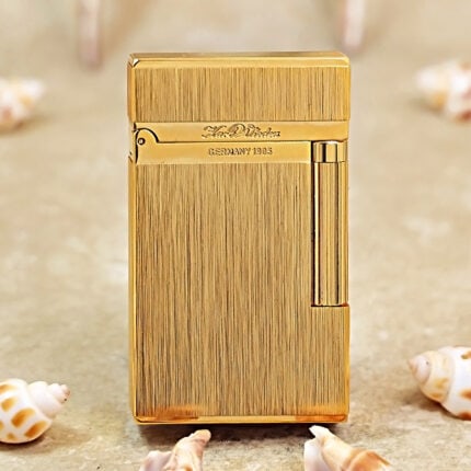 Front view of Karl Wieden Brushed Gold lighter KW-T02F design