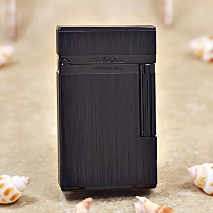 Front view of Karl Wieden Brushed Black lighter KW-T02G