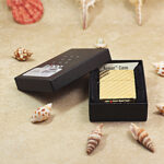 Zippo Armor gold-tone diagonal stripe lighter in Armor presentation box