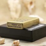 Zippo Classic LOVE lighter bottom and case detail