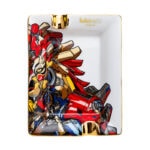 LUBINSKI LB-DA2001 dual-slot ceramic cigar ashtray front product view