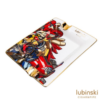LUBINSKI LB-DA2001 mechanical lion ceramic dual-slot cigar ashtray product view