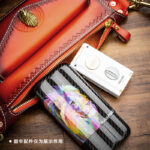 LUBINSKI cigar travel bag front accessory pocket detail