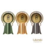LUBINSKI YJA-20051 zinc alloy single-cigar ashtray in green, gold and gray finishes