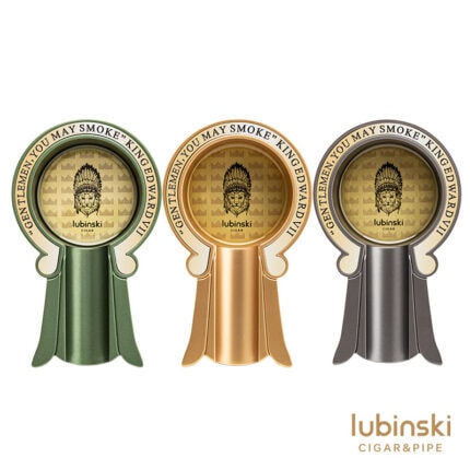LUBINSKI YJA-20051 zinc alloy single-cigar ashtray in green, gold and gray finishes