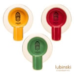 LUBINSKI YJA-20056 ceramic single-cigar ashtray in yellow, red and green color options