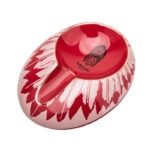 LUBINSKI YJA-20057 red ceramic single-cigar ashtray with feather-style pattern
