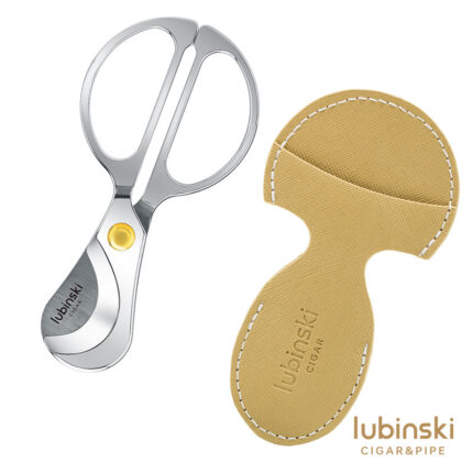 LUBINSKI YJA-30007 stainless steel cigar scissors with case