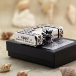 Zippo Japan ZBT-5-5B black turquoise eagle wing side detail