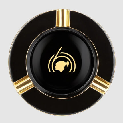 S.T. Dupont Cohiba 60th Anniversary XL black and gold porcelain cigar ashtray 006472