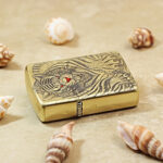 Zippo Armor 168 brass tiger custom lighter KZ300 detail