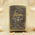 Zippo KZ383 Jiuzi Lihuo Phoenix custom design detail