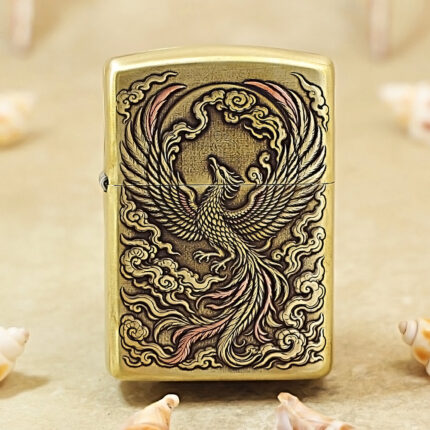 Zippo 162 Jiuzi Lihuo Phoenix custom lighter KZ383 front view