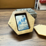 Walnut wood hexagonal display box for one Zippo lighter – lighter not included
