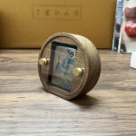 Walnut wood peach-shaped Zippo lighter display box, image 4 – lighter not included