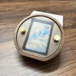 Walnut wood peach-shaped collectible display box for one Zippo lighter – lighter not included