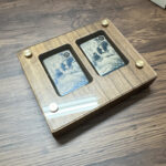 Walnut wood dual Zippo lighter display case, product image 2 – lighters not included
