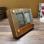 Walnut wood dual Zippo lighter display case, product image 3 – lighters not included