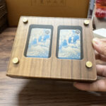 Walnut wood dual Zippo lighter display case, product image 4 – lighters not included