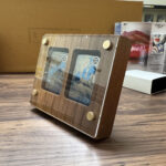 Walnut wood dual Zippo lighter display case, product image 8 – lighters not included