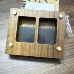 Walnut wood dual Zippo lighter display case, product image 10 – lighters not included